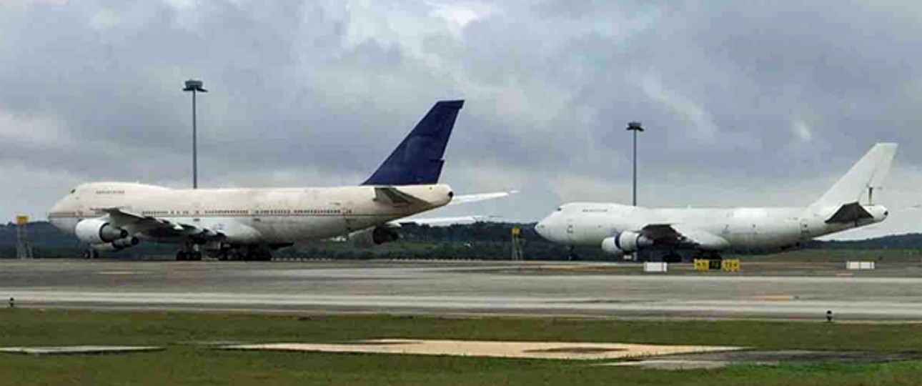 Zusammen mit TF-ARH stehen die Jumbo-Jets am Flughafen von Kuala Lumpur seit Jahren herum.