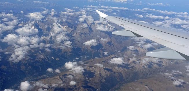 Flug über di Alpen.