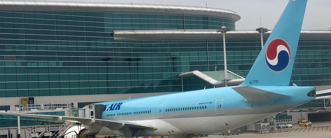 Flugzeug von Korean Air in Seoul: Mehr als zwei Drittel der Flotte sind am Boden.