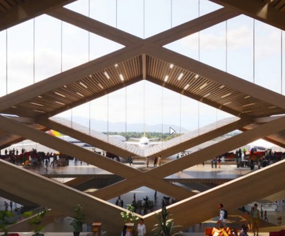 So könnte das neue Terminal  vom Gelephu Mindfulness City aussehen.