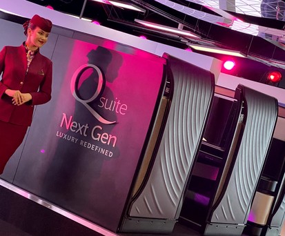 Qatar Airways stellte die Q-Suite Next Gen bei der Farnborough Airshow vor.