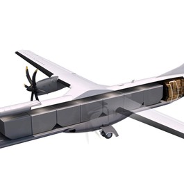Dei ATR 72 F kann bis zu neun Tonnen Fracht transportieren. Entweder in Containern...