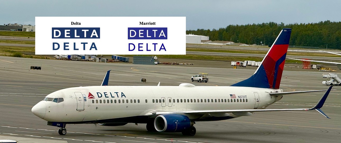 Flugzeug von Delta Air Lines: Wie ähnlich sind sich die beiden Schriften?