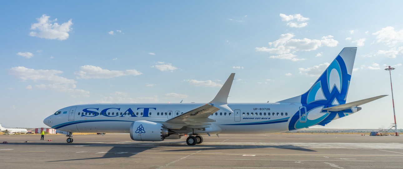 Boeing 737 Max 9 von Scat Airlines: Die Airline macht den Abflug aus München.