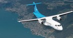 ATR 42 von Zimex Aviation: Die Airliner fliegt durch Turbulenzen.