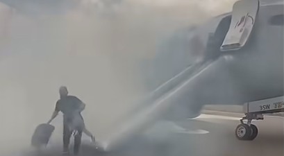 evakuierung flugzeug koffer