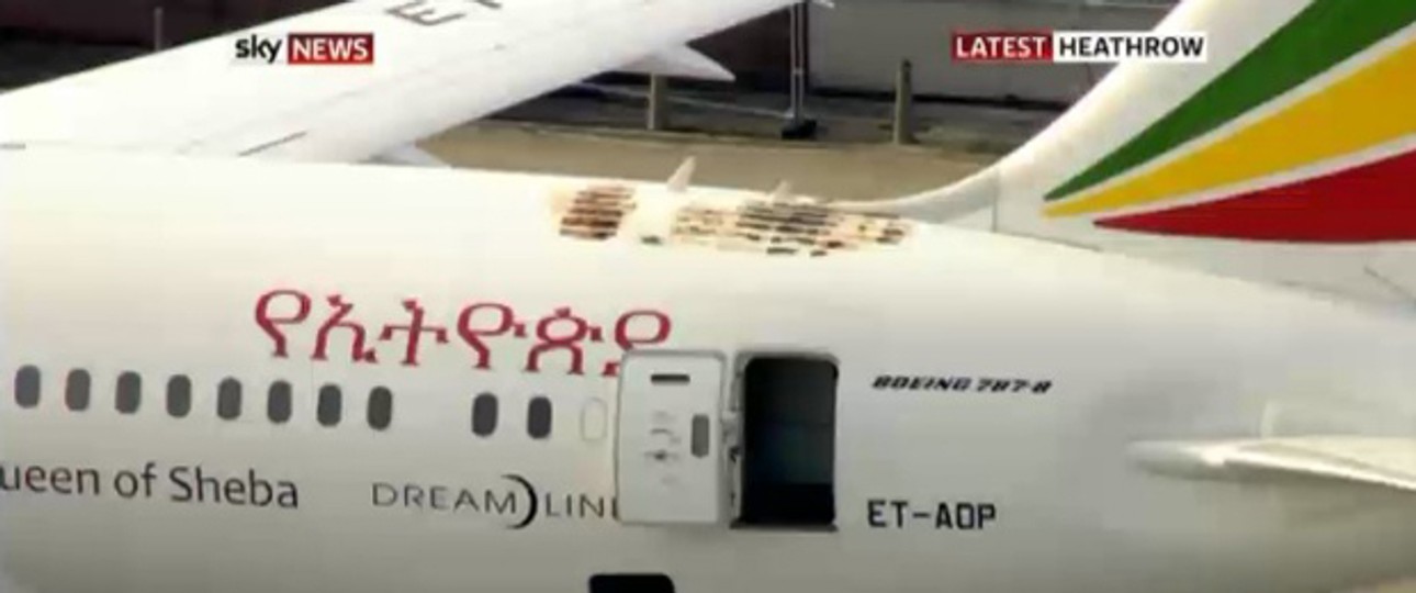 Dreamliner von Ethiopian: Massive Brandschäden.