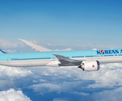 Boeing 777-9 in den Farben von Korean Air: Die Airline bestellt 20 Jets.
