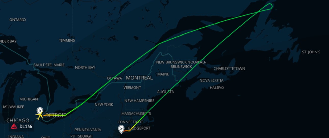 Von Detroit nach New York statt Amsterdam: Delta-Flug vom 2. auf den 3. Juli.