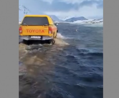 Überschwemmte Piste: Flüge waren in Kulusuk fast zwei Wochen nicht möglich.