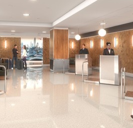 Check-in für Premium-Passagiere: British Airways zeigt in Visualisierungen, wie Terminal 7 am JFK Airport bald aussehen soll.