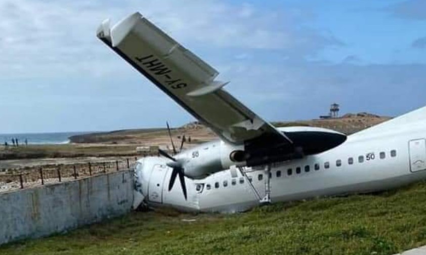 Fokker 50 von Silverstone Air: Die Piloten wurden verletzt.