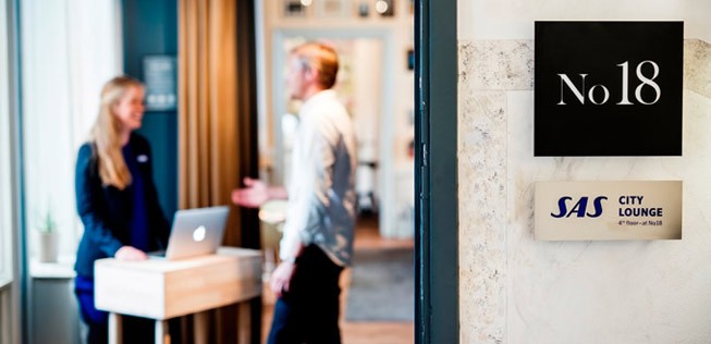 Trendiger Arbeitsort: Die Lounge von SAS in Stockholms Geschäftszentrum.
