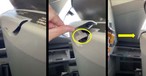Der linke Sitz im Cockpit der Boeing 787 von Latam: Zu sehen ist, dass sich der Schutz (gelber Pfeil) über dem Schalter samt Schalterkappe (Kreis) nicht ganz schließen lässt.