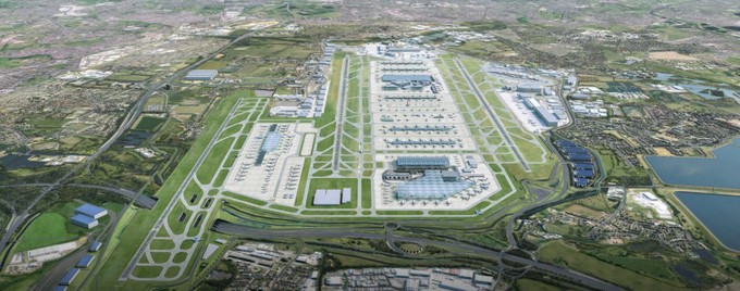 Der Entwurf des Heathrow-Betreibers: Links die dritte Piste.