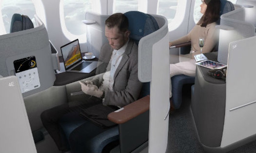 So soll die neue Business Class von Lufthansa aussehen. Die Verschalung soll für mehr Privatsphäre sorgen.