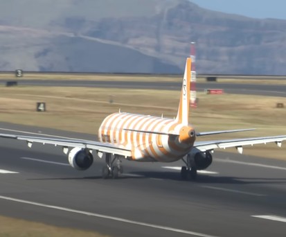 Condor-Flug beginnt mit einem Vogelschlag