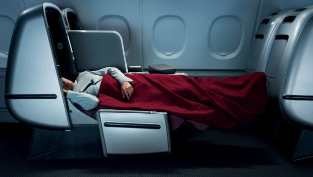 Business-Class bei Qantas: Auch die Australier bieten vier Klassen an.