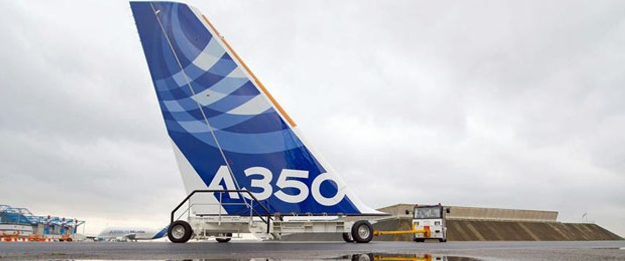 A350-Flosse: Bald soll der Flieger abheben.
