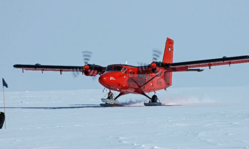 Die Twin Otter mit dem Kennzeichen VP-FBC: Wurde beim Start beschädigt.