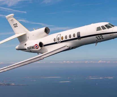 Falcon 50 der französischen Marine: Ein Flugzeug des Typs soll eine Yacht in Schwierigkeiten gebracht haben.