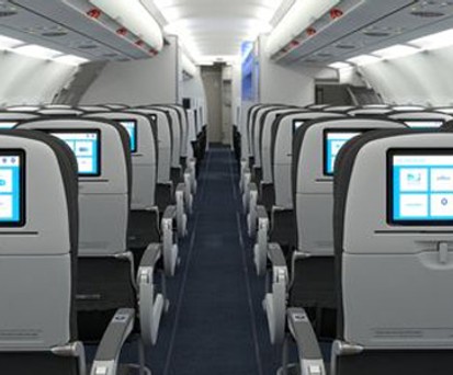 Jetblue-Kabine: Bald mit Amazon Prime.
