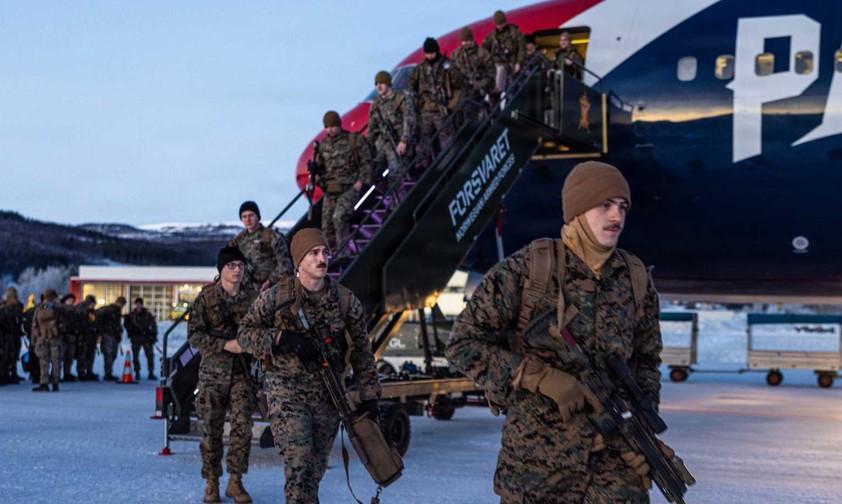 Flugzeug der New England Patriots: Brachte Soldaten nach Norwegen. 