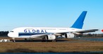 Airbus A380 von Global Airlines: Es geht vorwärts in Dresden.