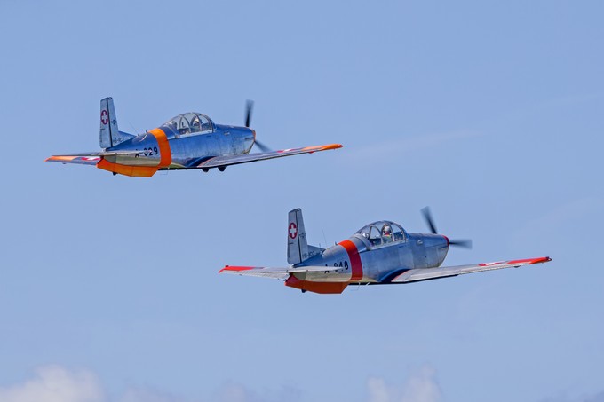 Pilatus P-3 in den Farben der Schweizer Luftwaffe.