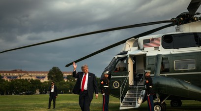 Marine One auf der Ellipse: Wegen der Bauarbeiten von hier unterwegs.