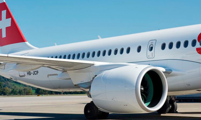 A220-300 von Swiss: Innere Triebwerksschaufeln fehlten nach Defekt.