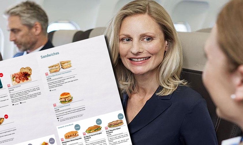 Passagierin von Swiss, Speisekarte: Wo wird der Service eingeführt?