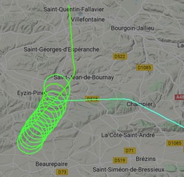Flugbahn der OE-LWG am 14. April, zu sehen bei Flightradar 24.