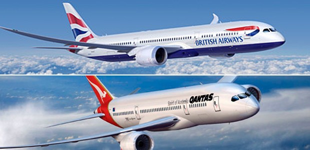 Dreamliner in den Farben von British Airways und Qantas: Große Zuversicht.