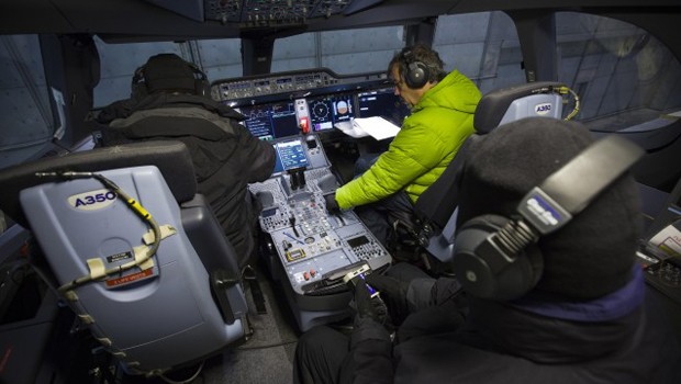 Auch im Cockpit musste man sich dick anziehen.