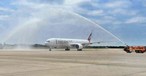 Emirates-Begrüßung in Stansted: Der dritte Londoner Flughafen der Airline.