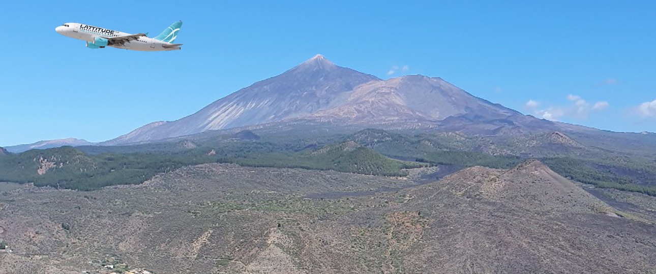 Airbus A319 von Lattitude beim Vulkan Teide: Start mit neuem Namen.