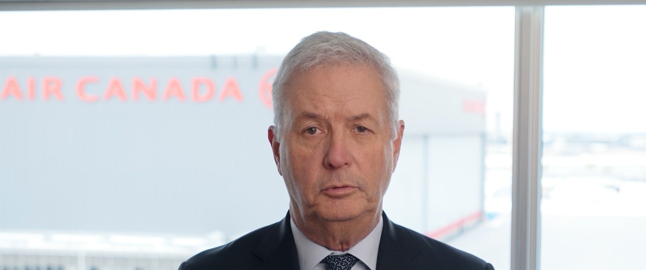 Air-Canada-Chef Michael Rousseau in der Videobotschaft: Einsprachig reicht nicht aus.