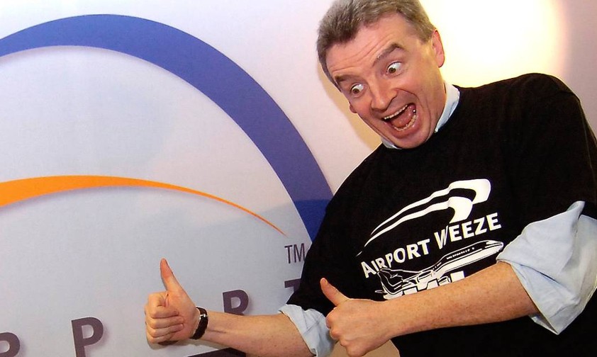 Ryanair-Chef Michael O'Leary am Flughafen Weeze.