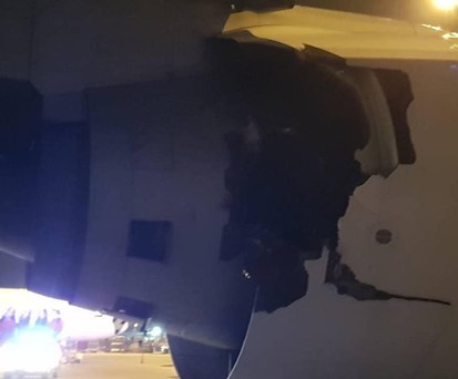Im Triebwerk der Boeing 777 klaffte ein Loch