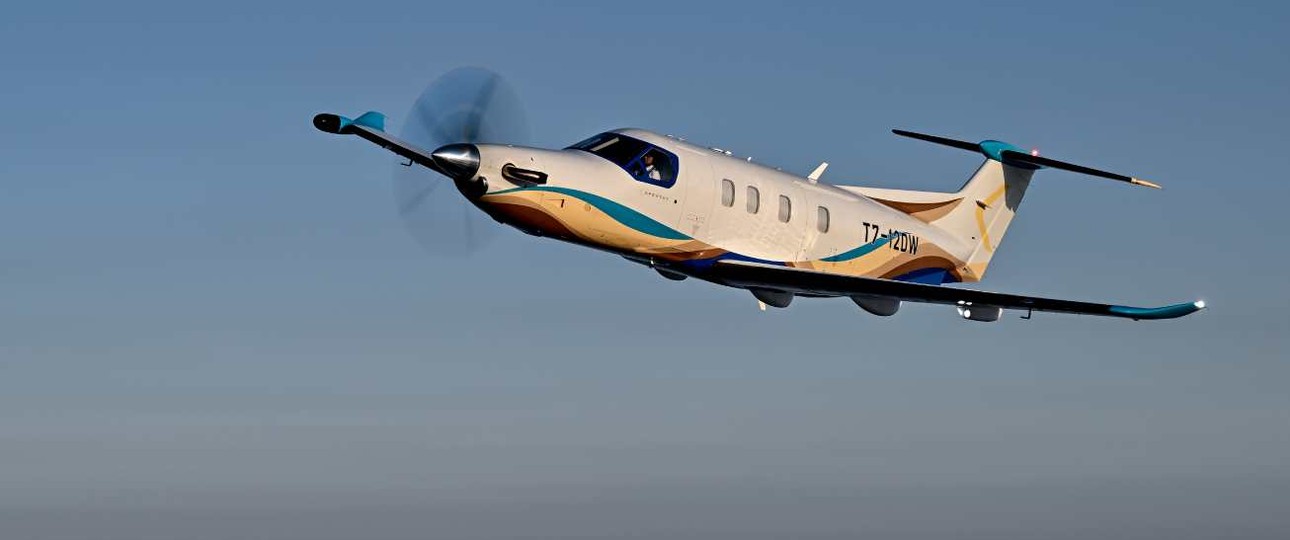 Der Pilatus PC-12 NGX für die japanische Opensky: Lange Anreise.