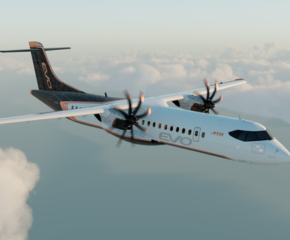 Am Computer erstellte Grafiken zeigen, wie die neue Flugzeuggeneration Evo von ATR aussehen soll.