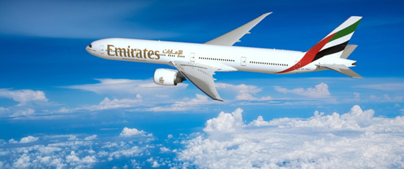 Boeing 777-300ER von Emirates: Derzeit fliegt sie noch täglich von Italien in die USA.
