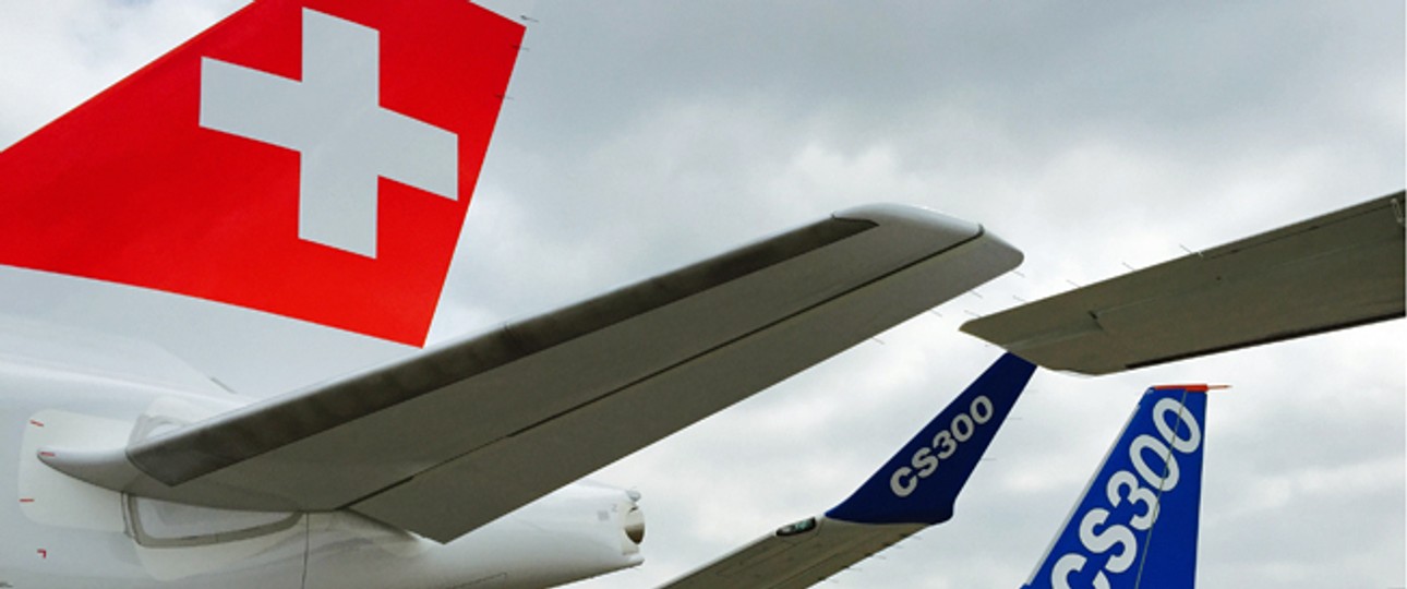 C-Series: Die Swiss will  mit der größeren Version CS300 die Airbus A319 ersetzen.