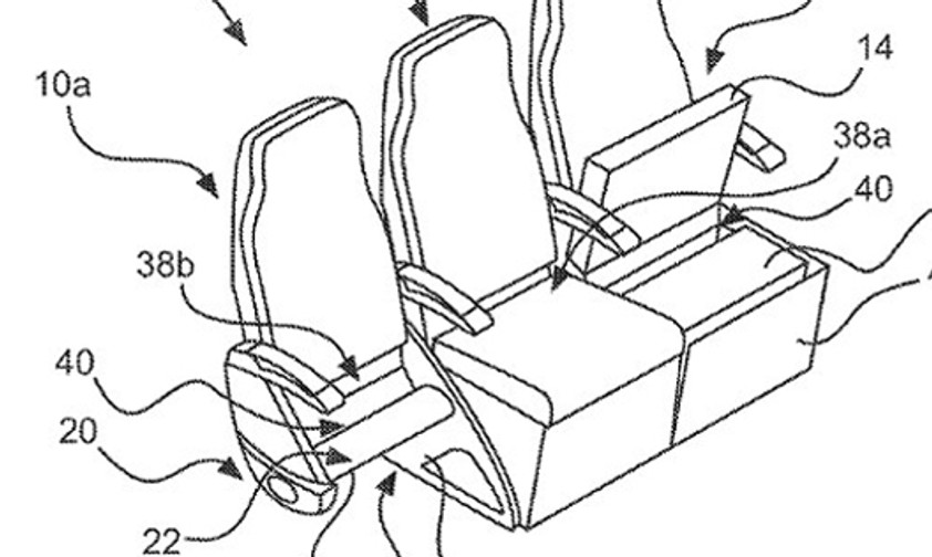 Es sieht ein bisschen aus wie ein Business-Class-Sitz vor dem Ausfahren – doch statt einer Liegefläche ist ein Gepäckfach integriert.