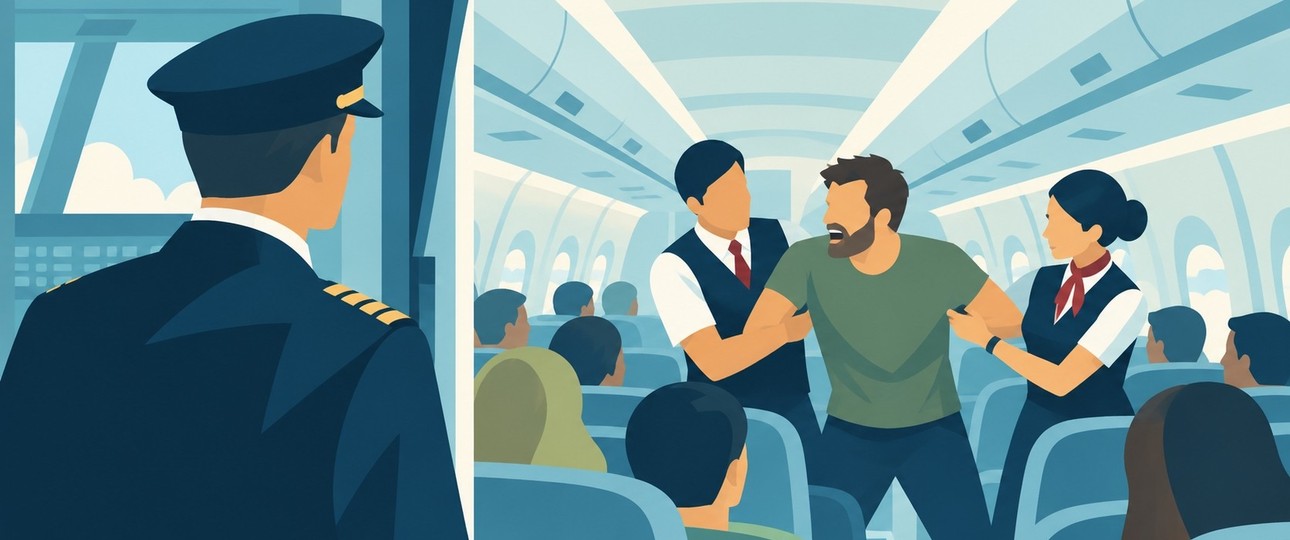 Unruly Passenger: Was darf die Crew mit  Pöbelpassagieren tun, was nicht?