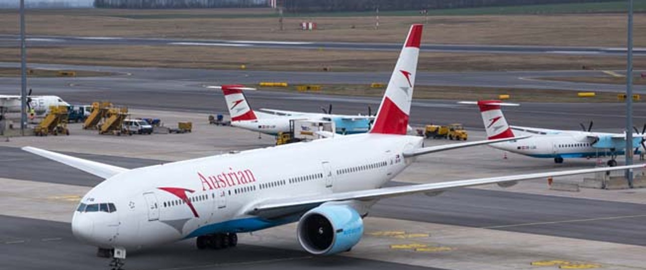 Boeing 777 von Austrian Airlines: Es kommt in Österreich zu Flugausfällen.
