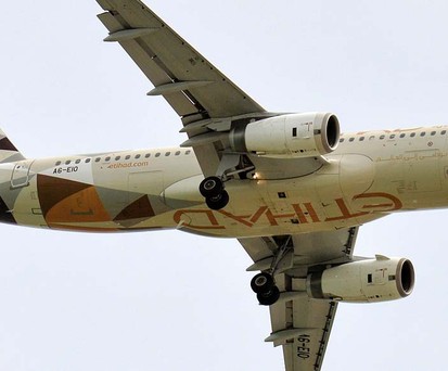 Airbus A320 von Etihad: Mit Wildschwein zusammengestoßen.