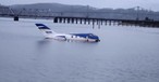Das Flugzeug im Wasser: Es ging glimpflich aus.