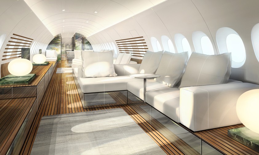 Lufthansa Techniks Konzept für eine VIP-Kabine im Airbus A220: Es heißt Sky Retreat.